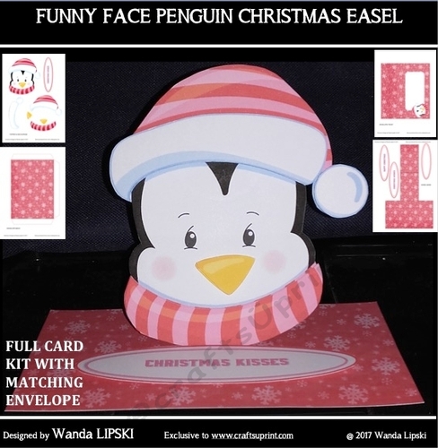 FUNNY FACE CHRISTMAS PENGUIN EASEL