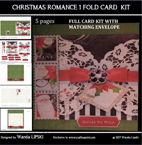 CHRISTMAS ROMANCE 1 FOLD CARD KIT