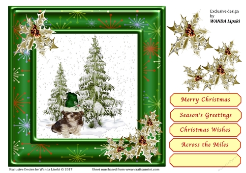 DOGGY CHRISTMAS QUICK CARD FRONT