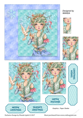 HOPE OF CHRISTMAS GIRL WITH DOVE TOPPER