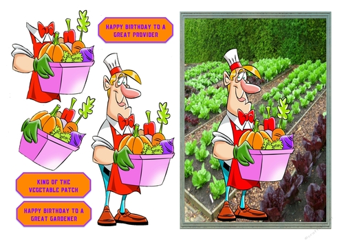 KING OF THE VEGETABLE GARDEN MALE BIRTHDAY TOPPER