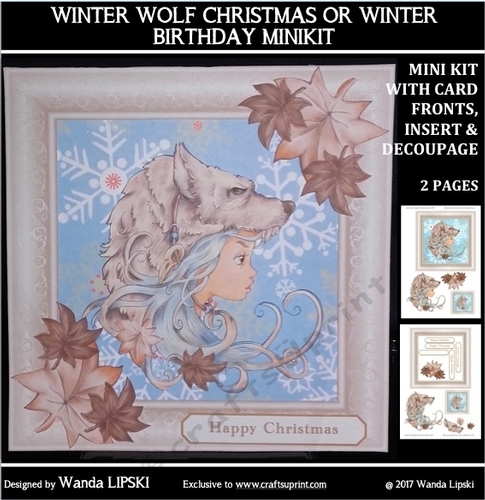 WINTER WOLF CHRISTMAS OR WINTER BIRTHDAY TOPPER
