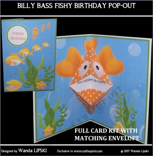 BILLY BASS FISH BIRTHDAY POP-OUT KIT
