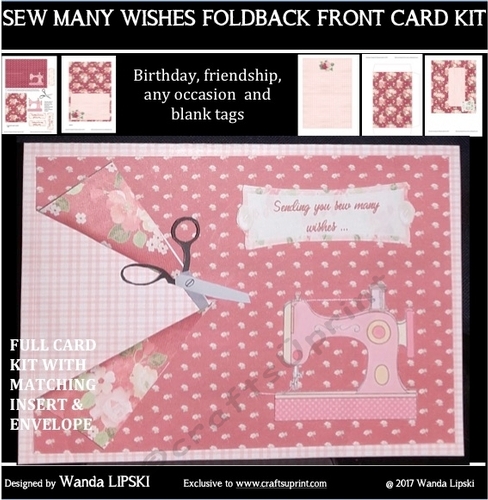 SEW MANY WISHES FOLD BACK CARD FRONT KIT