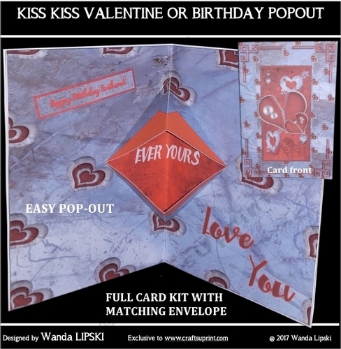 KISS KISS VALENTINE OR BRITHDAY POPOUT