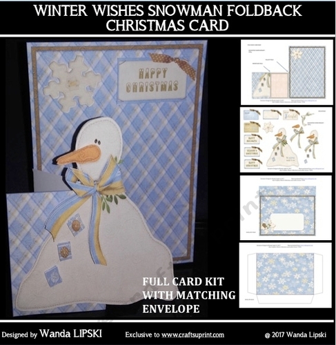 WINTER WISHES SNOWMAN FOLDBACK CHRISTMAS CARD KIT