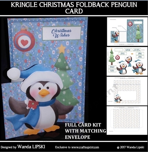 KRINGLE PENGUIN FOLDBACK CHRISTMAS CARD KIT