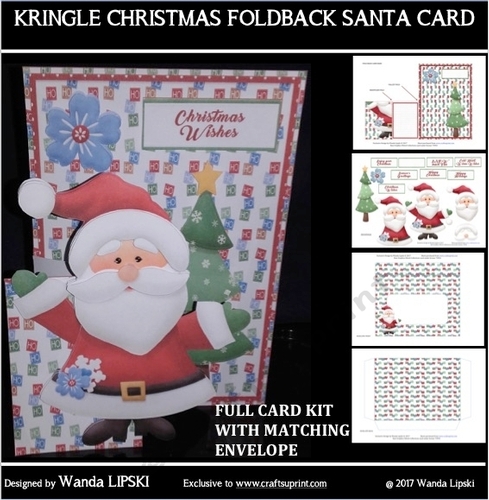 KRINGLE SANTA FOLDBACK CHRISTMAS CARD KIT