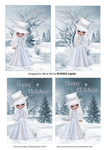 4 x CHRISTMAS CUTIE TOPPERS - HAPPY HOLIDAYS