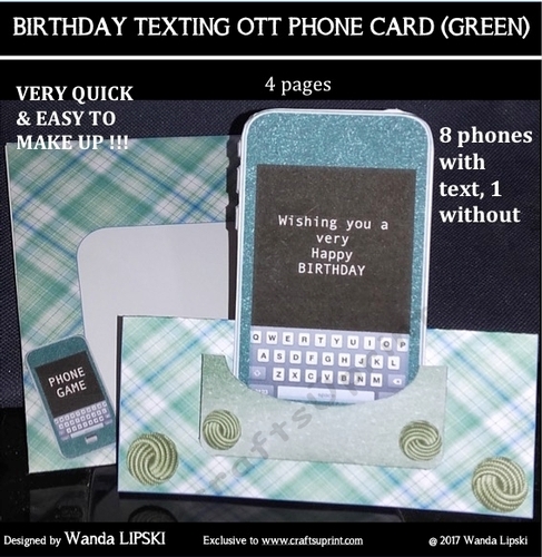 BIRTHDAY TEXTING OTT PHONE CARD( GREEN)