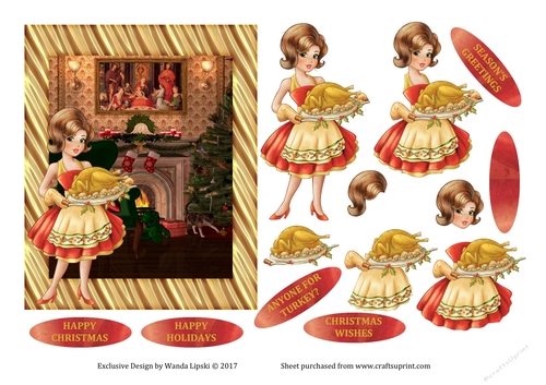 READY FOR CHRISTMAS DINNER SCENE TOPPER