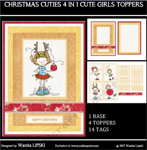 CHRISTMAS CUTIES 4 IN 1 CUTE GIRLS TOPPERS