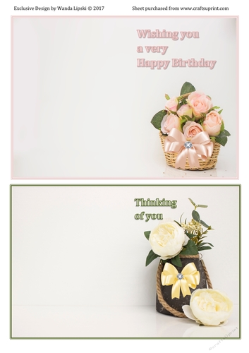 2 x  QUICK FLORAL CUT and FOLD CARDS