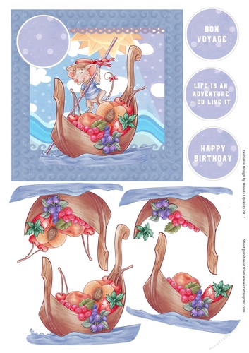 SEAS OF PLENTY SQUARE BIRTHDAY OR BON VOYAGE TOPPER
