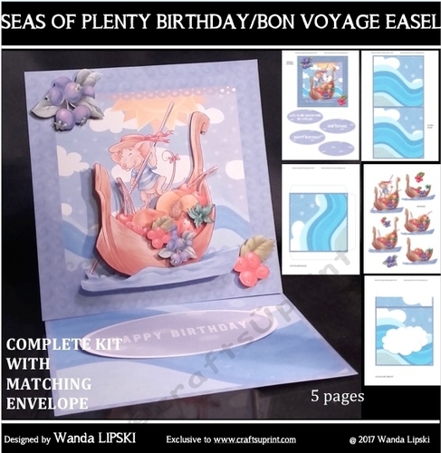 SEAS OF PLENTY BIRTHDAY or BON VOYAGE EASEL