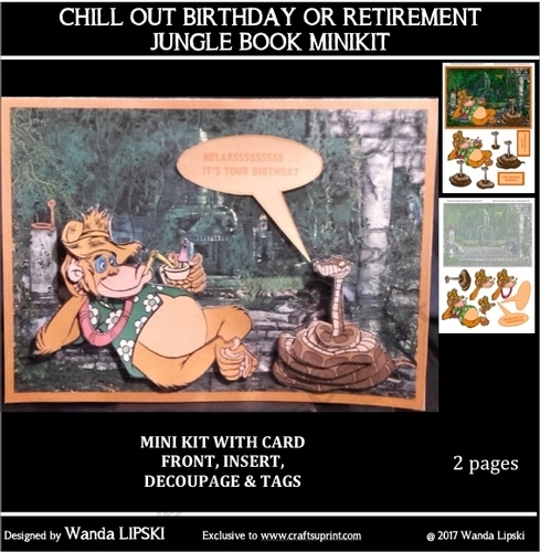 CHILL OUT LOUIS BIRTHDAY OR RETIREMENT JUNGLE BOOK MINIKIT