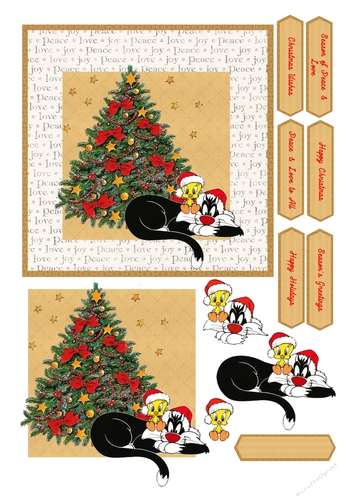PEACE AND LOVE TO ALL (BIRDS) CHRISTMAS TOPPER