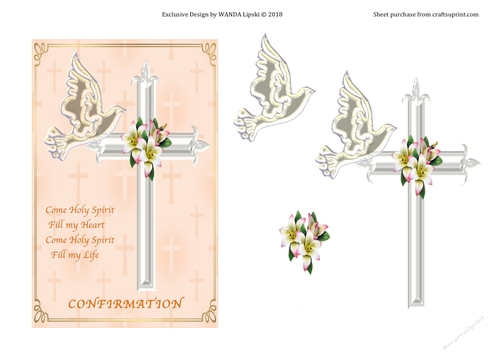 HOLY SPIRIT FILL MY HEART  CONFIRMATION CARD FRONT