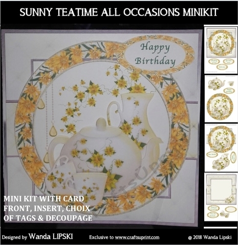 8 x 8 SUNNY TEATIME ALL OCCASIONS MINIKIT