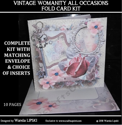 VINTAGE WOMANITY ALL OCCASIONS FOLD CARD PYRAMID KIT