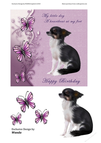 A HEARTBEAT AT MY FEET DOGGY BIRTHDAY TOPPER