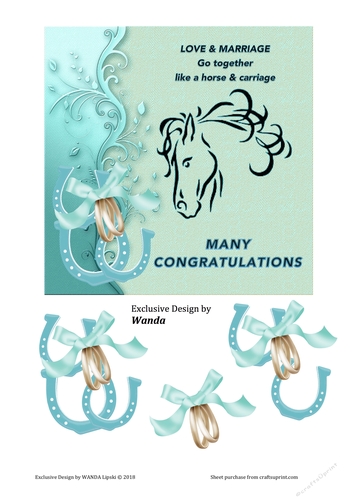 LOVE & MARRIAGE HORSEY WEDDING TOPPER