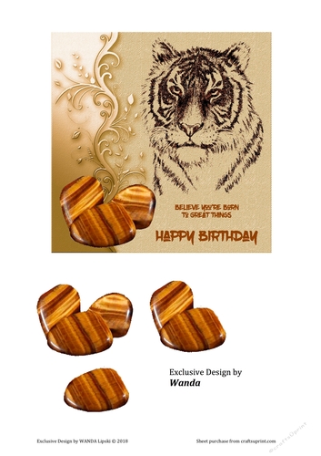BELIEVE IN TIGERS EYE BIRTHDAY TOPPER