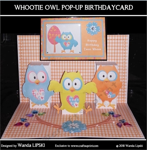 WHOOTIE OWL  POP-UP  BIRTHDAY CARD KIT