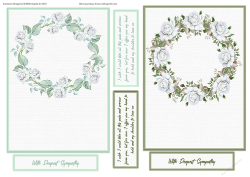 2 X WHITE ROSE SYMPATHY WREATHS