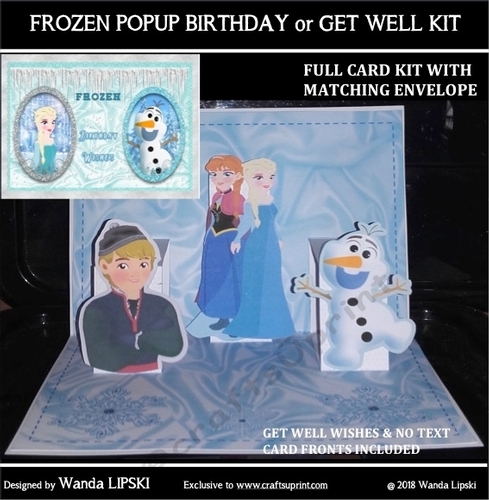 FROZEN PRINCESS POP UP BIRTHDAY/GET WELL CARD KIT