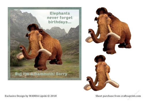 IM A MAMMOTH BELATED BIRTHDAY TOPPER