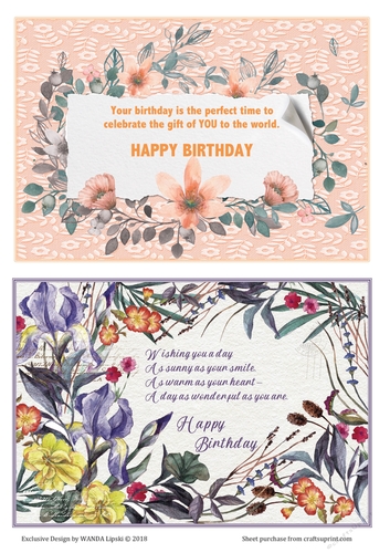 FLORAL BIRTHDAY  WISHES QUICK CARD FRONTS 1