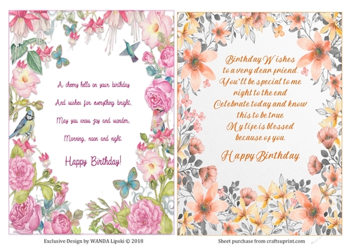 FLORAL BIRTHDAY  WISHES QUICK CARD FRONTS 2
