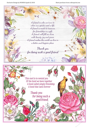 FLORAL FRIENDSHIP QUICK CARD FRONTS 