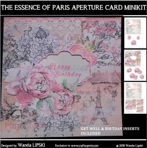 THE ESSENCE OF PARIS FLORAL APERTURE CARD MINIKIT