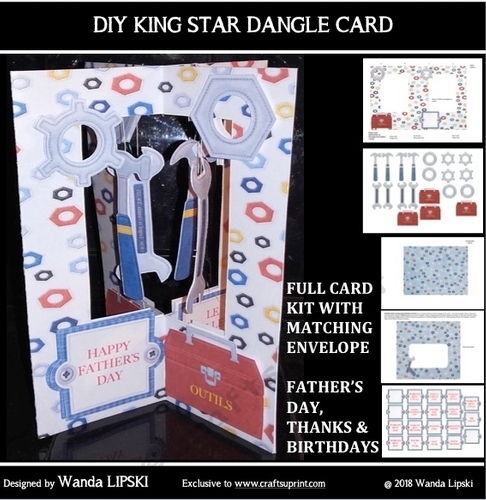 DIY KING STAR DANGLE CARD