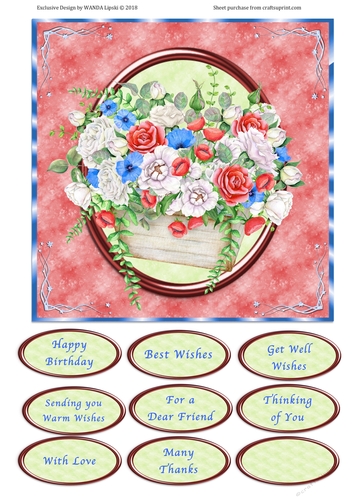 FLORAL BASKET 1 ALL OCCASIONS QUICK CARD FRONT