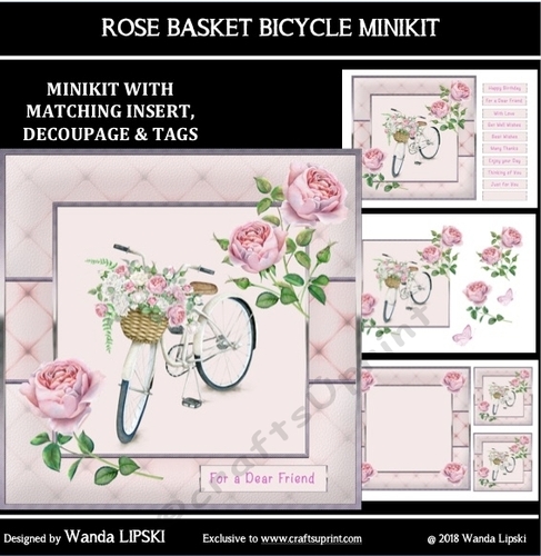 ROSE BASKET BICYCLE ALL OCCASIONS MINIKIT