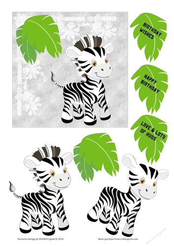 BABY ZEBRA BIRTHDAY TOPPER