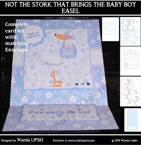 NOT THE STORK THAT BRINGS THE BABY BOY BIRTH CONGRATULATIONS EASEL