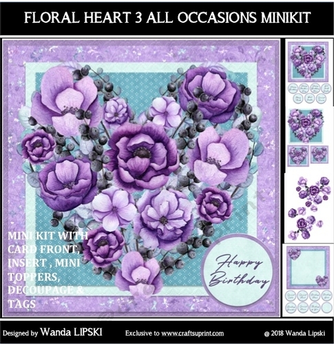FLORAL HEART 3 ALL OCCASIONS MINIKIT 