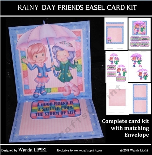 RAINY DAY FRIENDS BIRTHDAY EASEL CARD KIT
