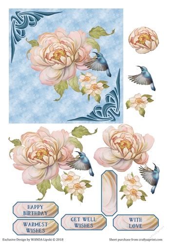 BIRD & FLOWERS 4 ALL OCCASIONS TOPPER
