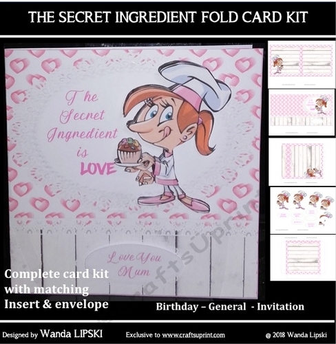 THE SECRET INGREDIENT IS LOVE FOLD CARD KIT