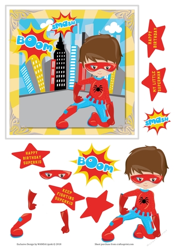 MY LITTLE SUPERMAN BIRTHDAY OR GET WELL TOPPER