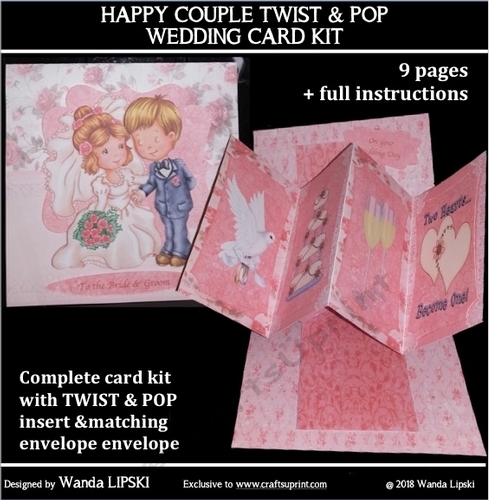 HAPPY COUPLE TWIST & POP WEDDING CARD KIT