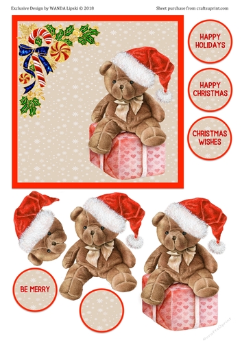 TEDDYS CHRISTMAS TOPPER