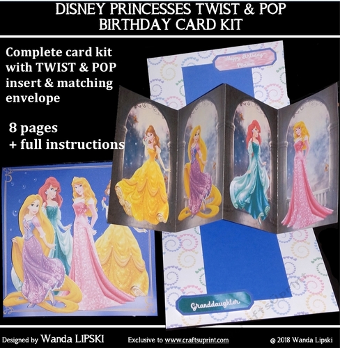 DISNEY PRINCESSES TWIST & POP BIRTHDAY CARD KIT