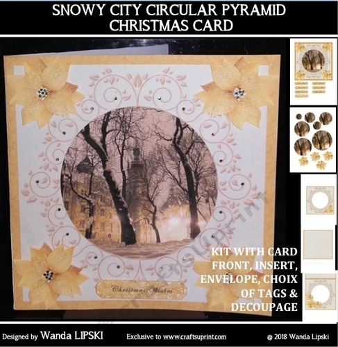 SNOWY CITY CIRCULAR PYRAMID CHRISTMAS CARD KIT