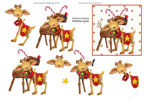 LOVE A REINDEER STEP BY STEP TOPPER